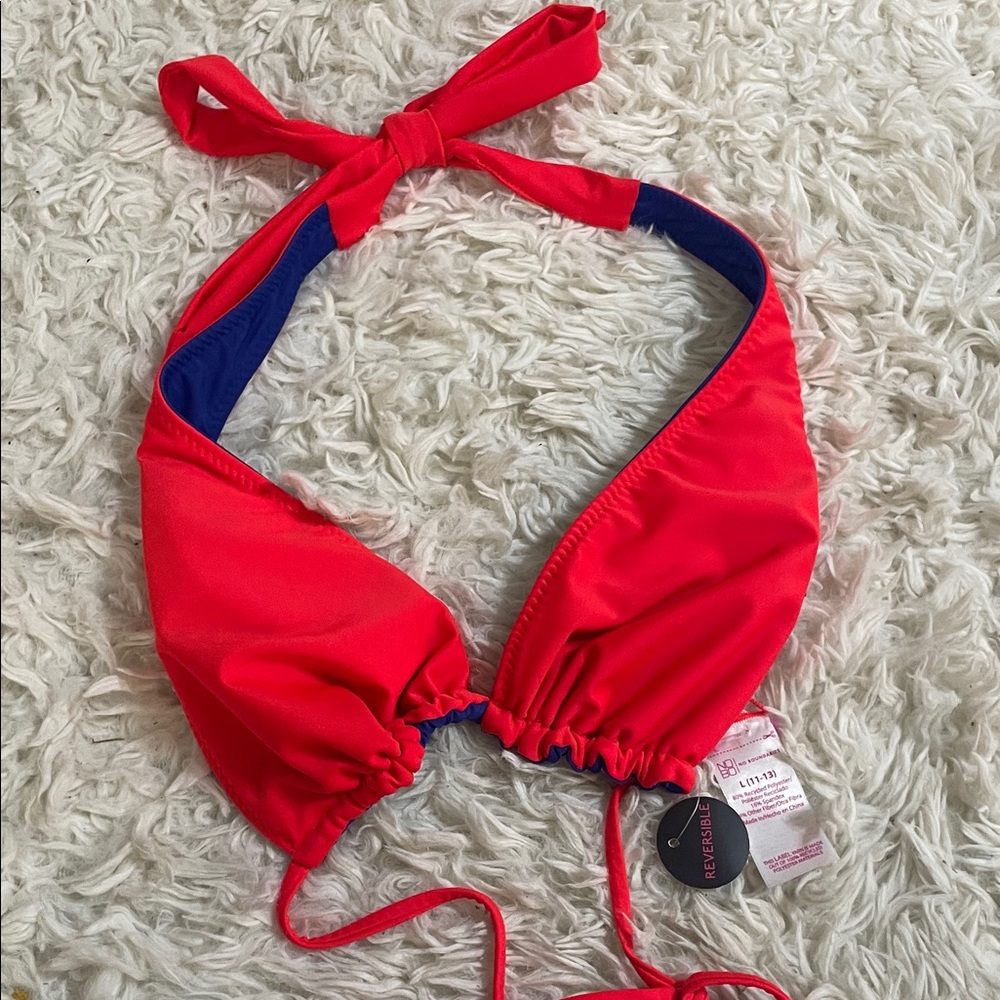 NOBO Red and Blue Bikini Top